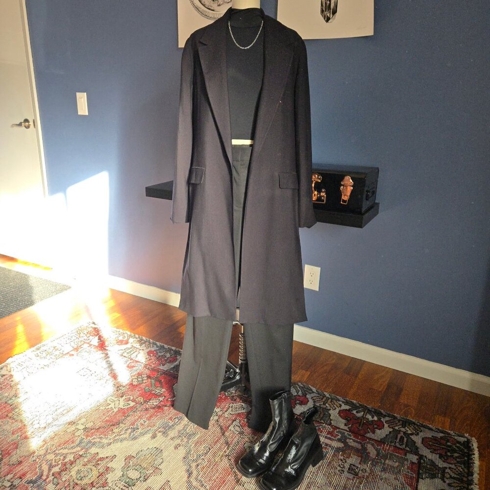 AllSaints Aleida Duster Coat | Black (Size US 6)
